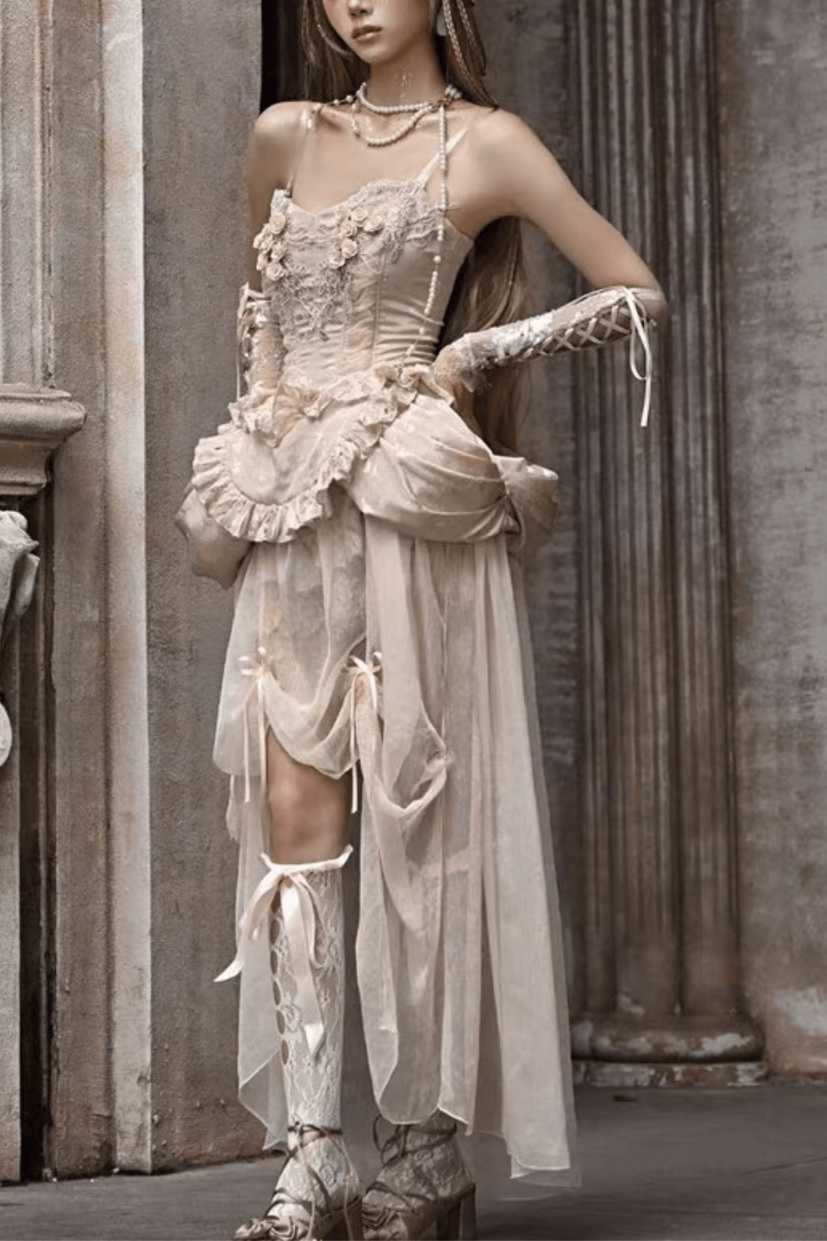 Evelina Vintage Lace Corset Dress Avalabel