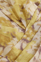 Carol Yellow Print Deep V Tie Waist Mini Dress Avalabel