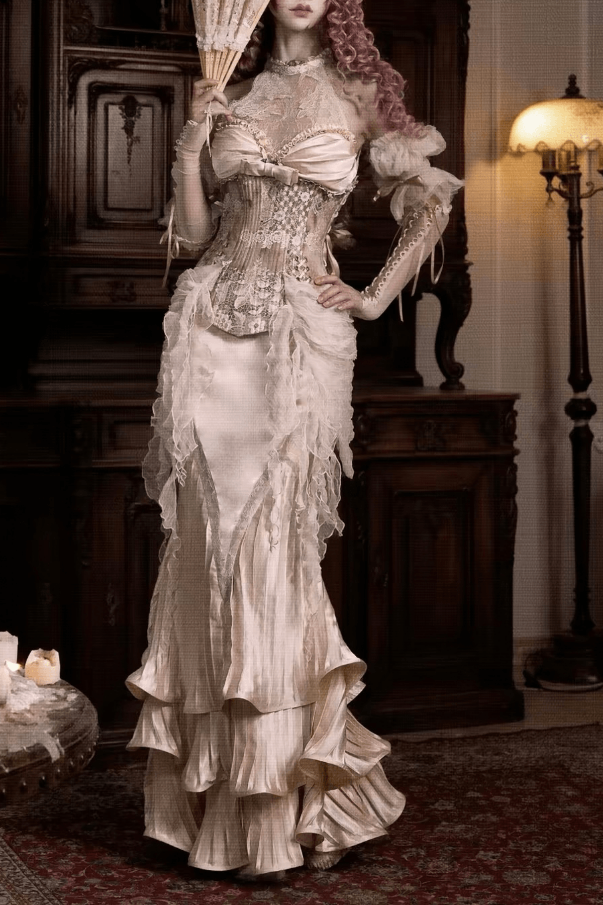 Ellen Vintage Ghost Corset Mermaid Dress Avalabel