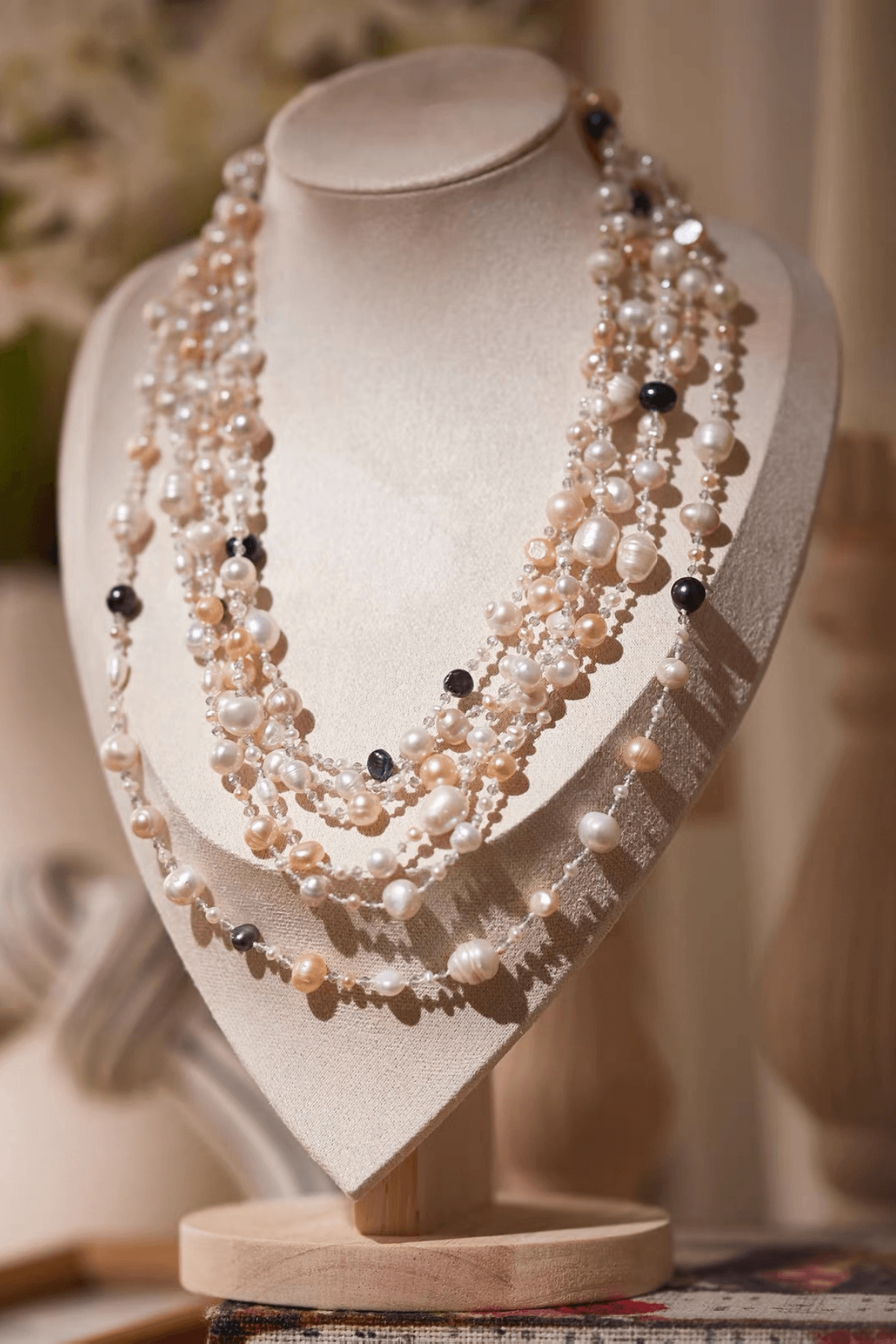 Multicolor Baroque Pearl Layered Necklace Avalabel