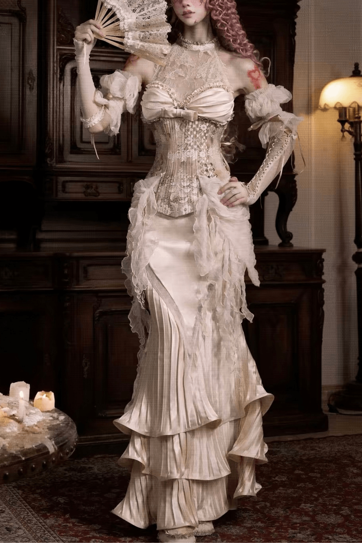 Ellen Vintage Ghost Corset Mermaid Dress Avalabel