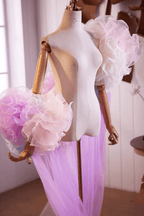 Pastel Ruffled Floral Tulle Shawl Avalabel