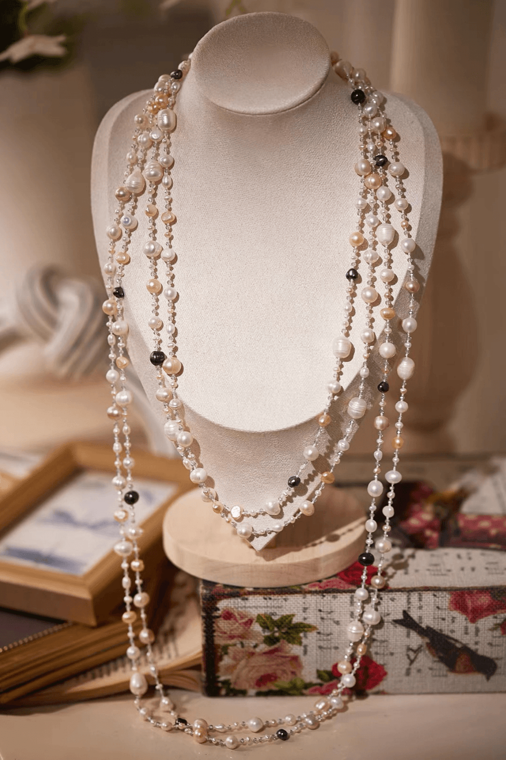Multicolor Baroque Pearl Layered Necklace Avalabel
