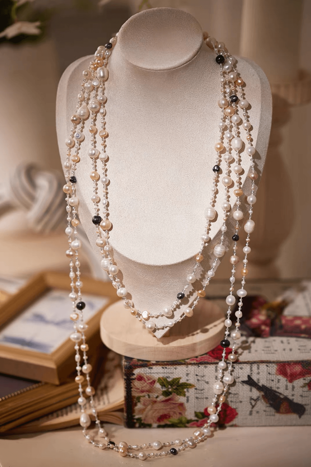 Multicolor Baroque Pearl Layered Necklace Avalabel