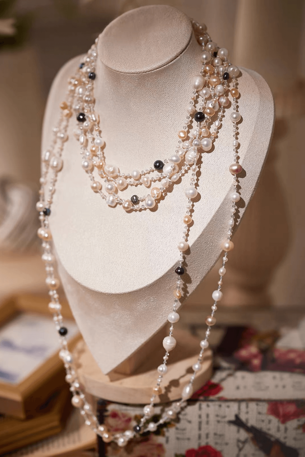 Multicolor Baroque Pearl Layered Necklace Avalabel