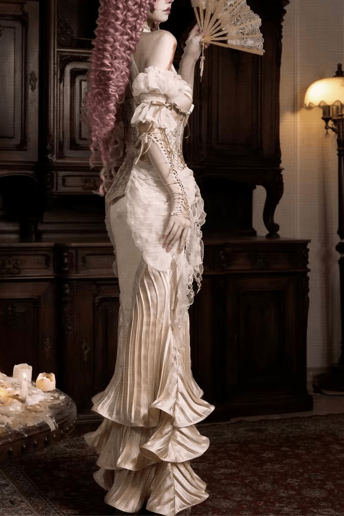 Ellen Vintage Ghost Corset Mermaid Dress Avalabel