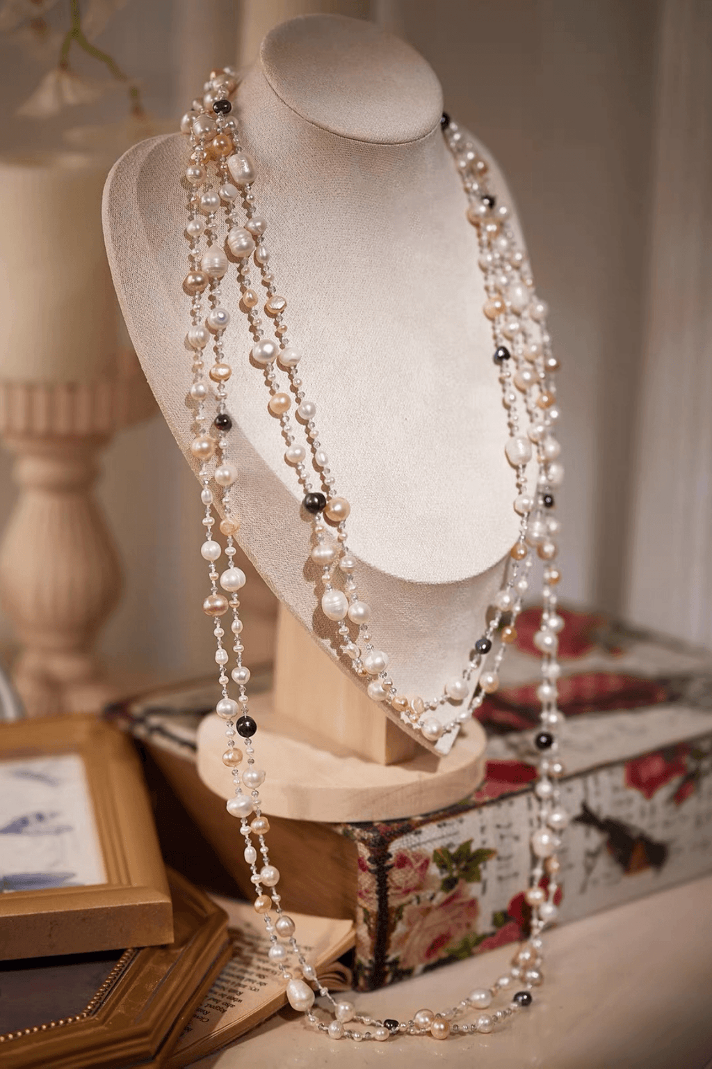 Multicolor Baroque Pearl Layered Necklace Avalabel