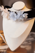 Black Velvet Pastel Fabric Flower Crystal Choker Necklace Avalabel