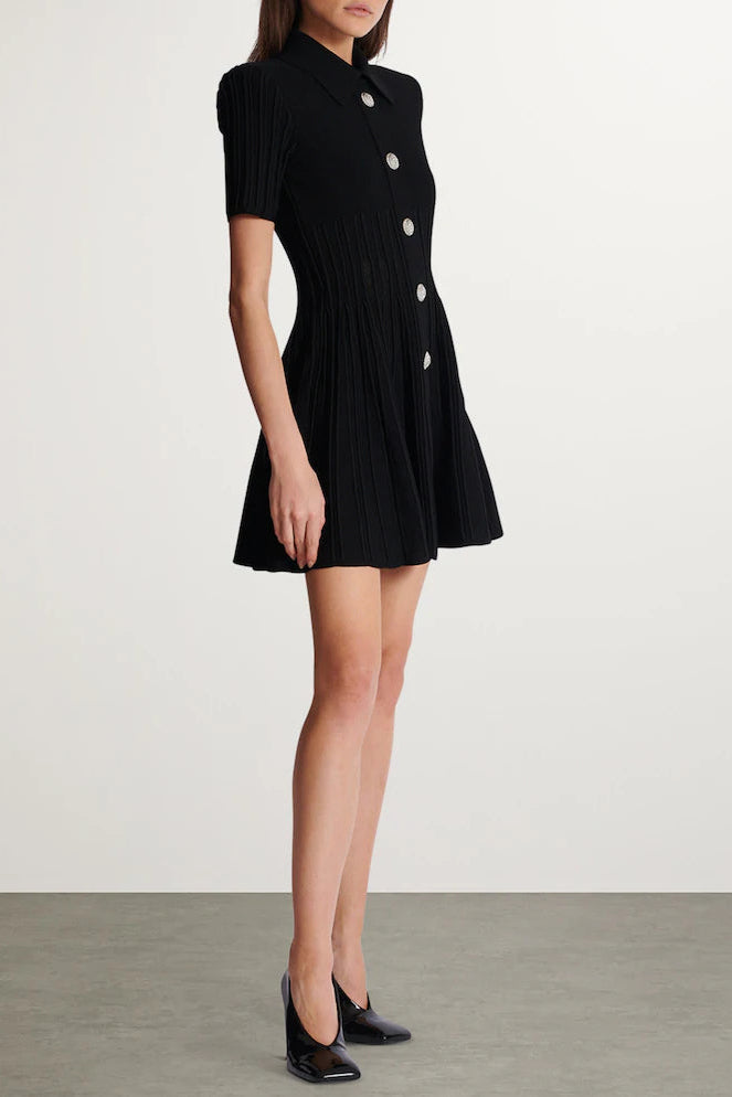 Kristin Black Knitted Mini Dress Avalabel