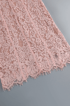 Ruby Pink Spaghetti Strap Lace Midi Dress Avalabel