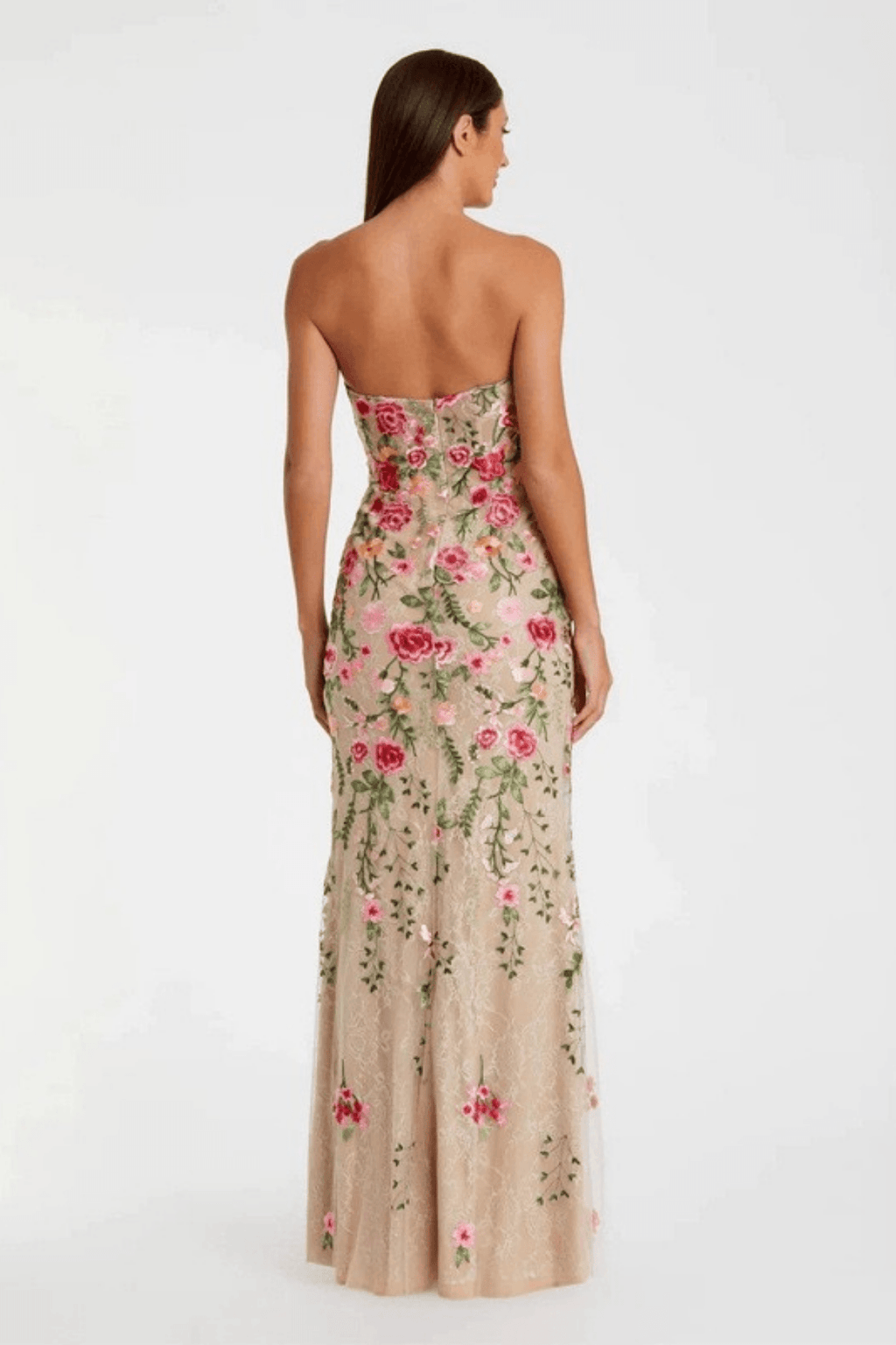 Emily Strapless Floral Embroidered Mermaid Dress Avalabel