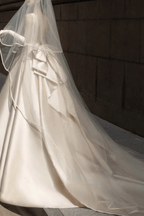 Teresa Ivory Satin Deep V Ball Gown Wedding Dress Avalabel