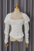 Winnie Cream Puff Sleeve Corset Peplum Top Avalabel