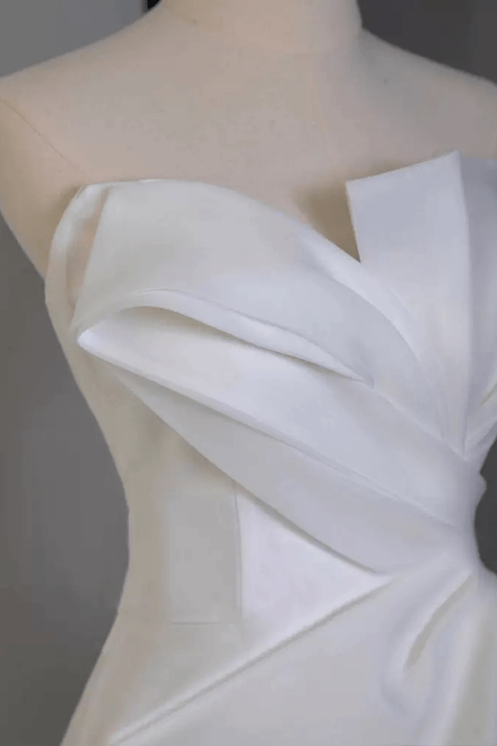 Strapless Satin Bow Accent A‑Line Wedding Dress Avalabel