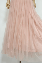 Zoe Pink Halter Bow Tulle Maxi Dress Avalabel