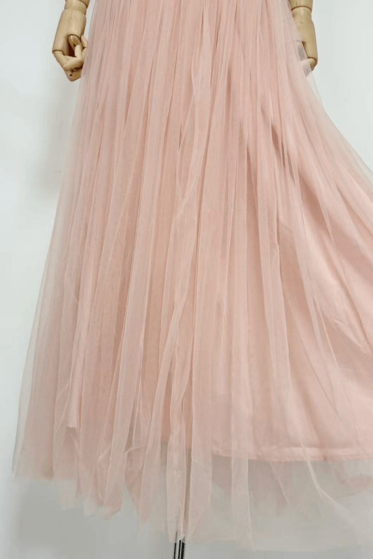 Zoe Pink Halter Bow Tulle Maxi Dress Avalabel