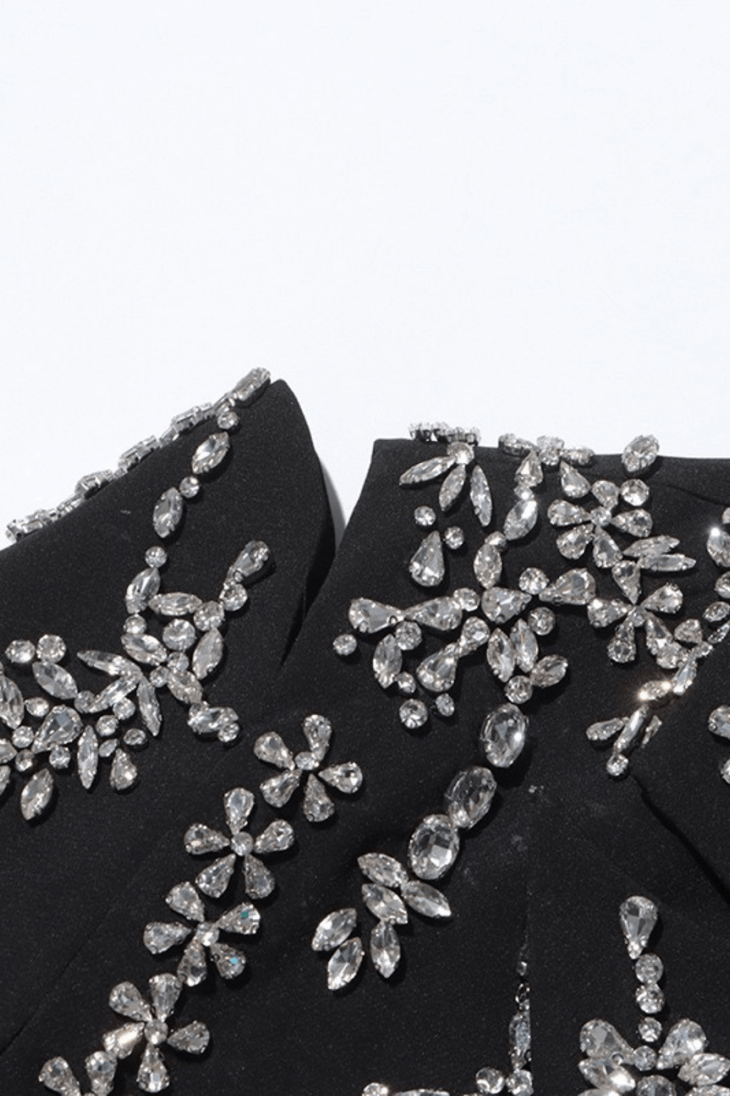 Daria Black Cutout Rhinestone Embellished Blazer Avalabel
