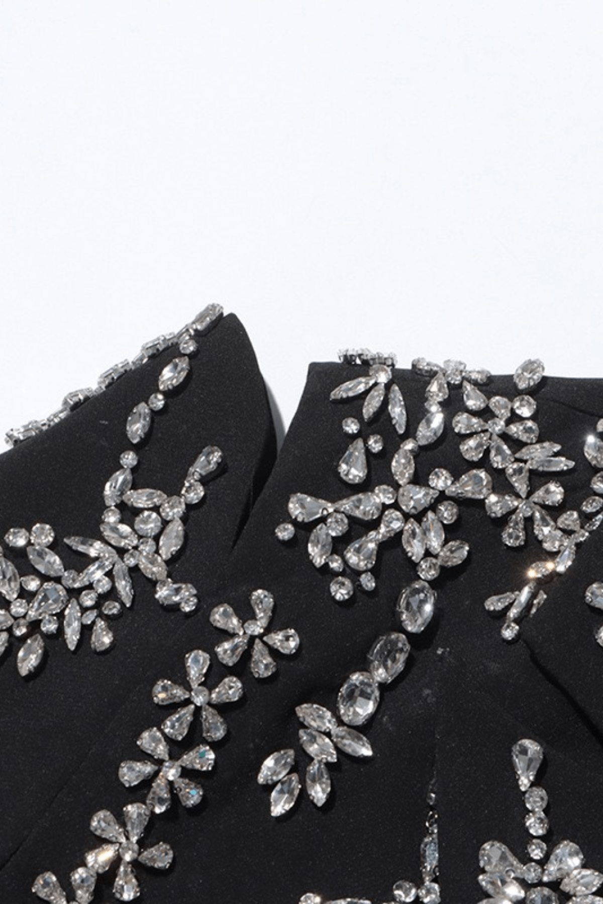 Daria Black Cutout Rhinestone Embellished Blazer Avalabel