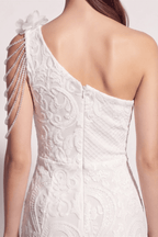 Adora One Shoulder White Lace Mermaid Maxi Dress Avalabel