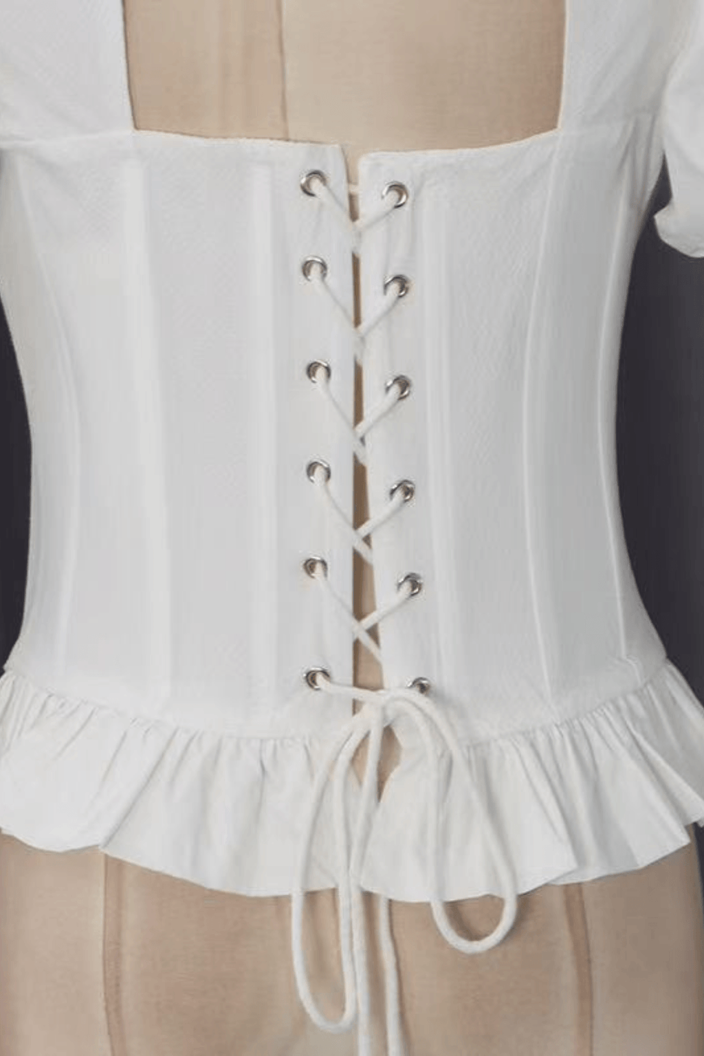 Winnie Cream Puff Sleeve Corset Peplum Top Avalabel