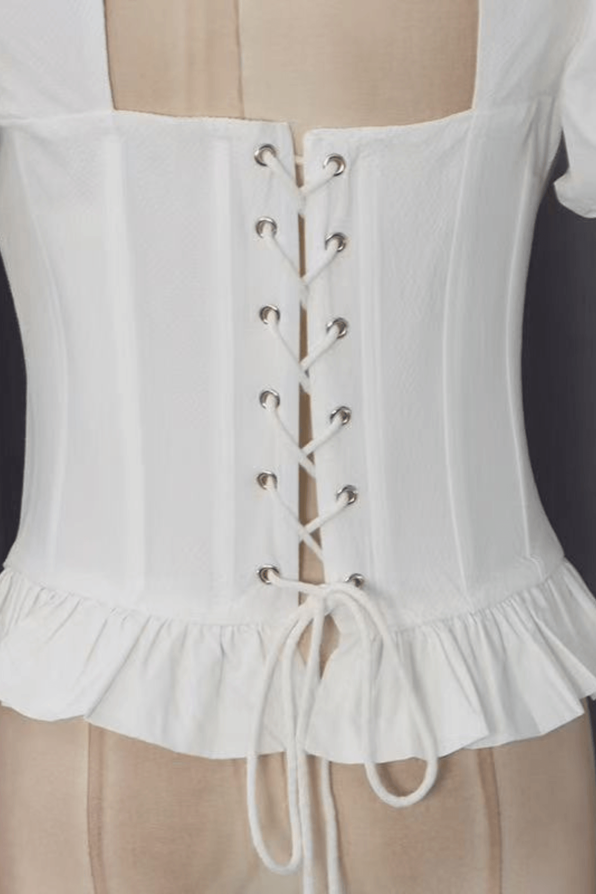 Winnie Cream Puff Sleeve Corset Peplum Top Avalabel