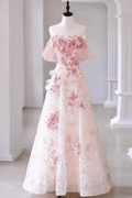 Verna Off‑Shoulder Pink 3D Floral Tulle Dress Avalabel
