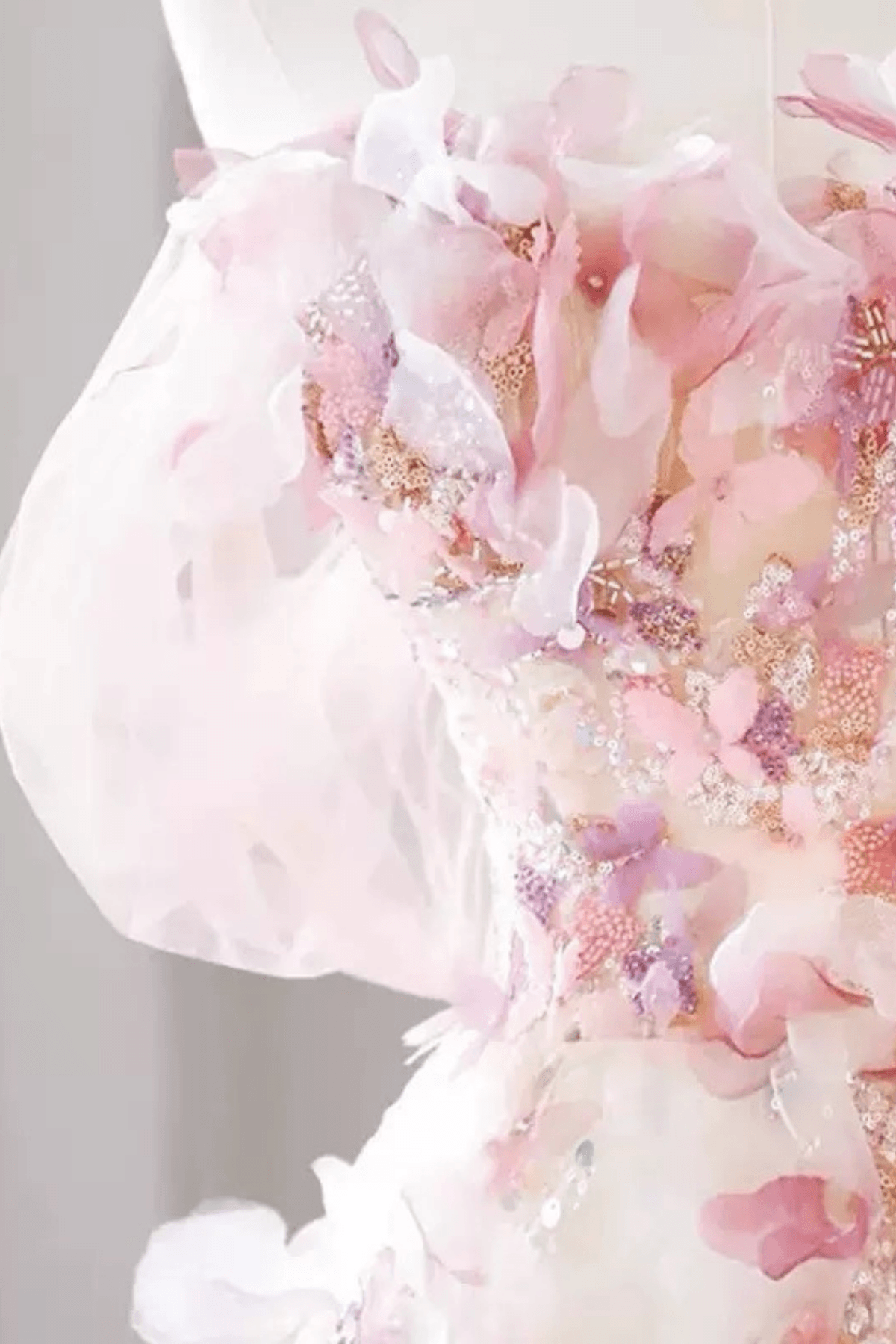 Verna Off‑Shoulder Pink 3D Floral Tulle Dress Avalabel