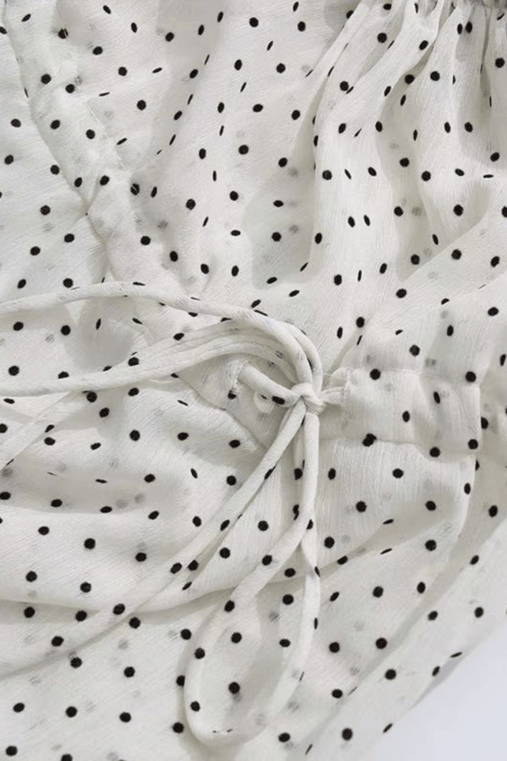 Ellie White Polka Dot Ruffled Bell Long Sleeve Blouse Avalabel