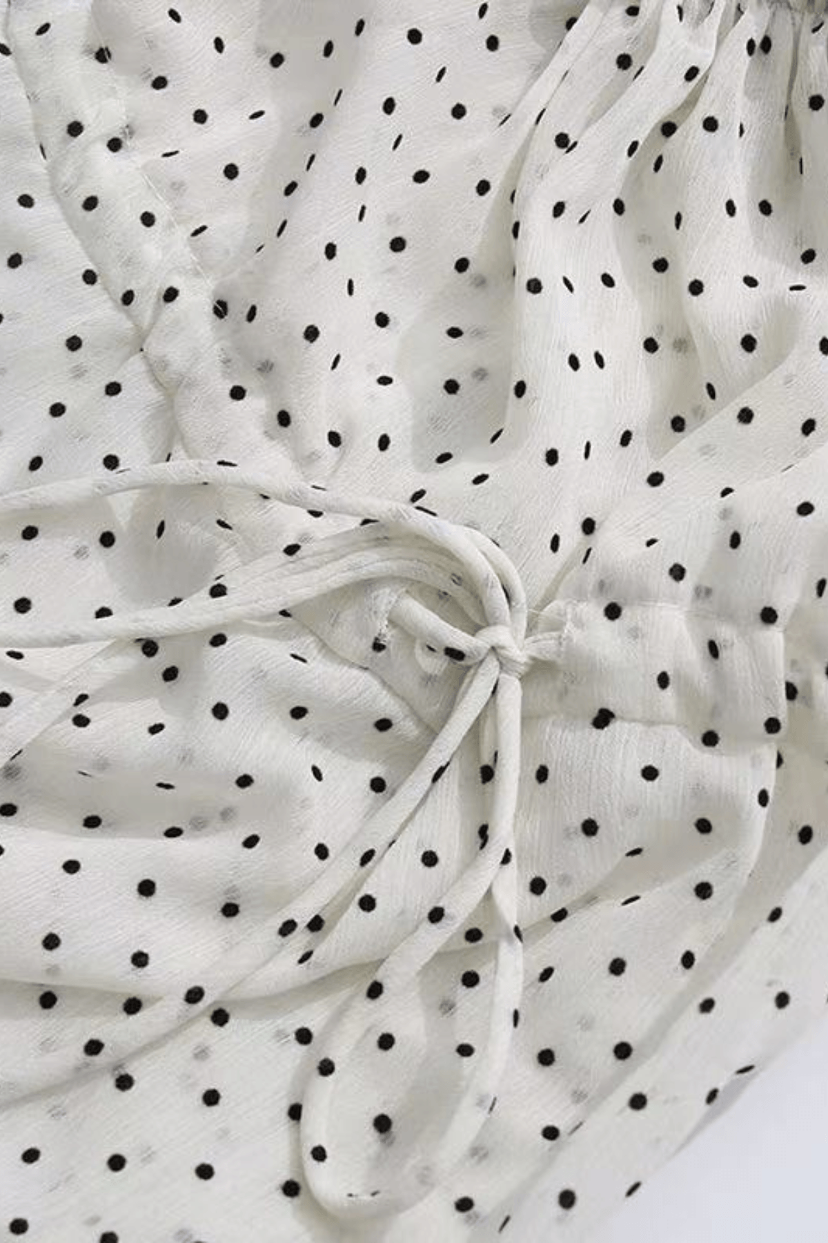 Ellie White Polka Dot Ruffled Bell Long Sleeve Blouse Avalabel