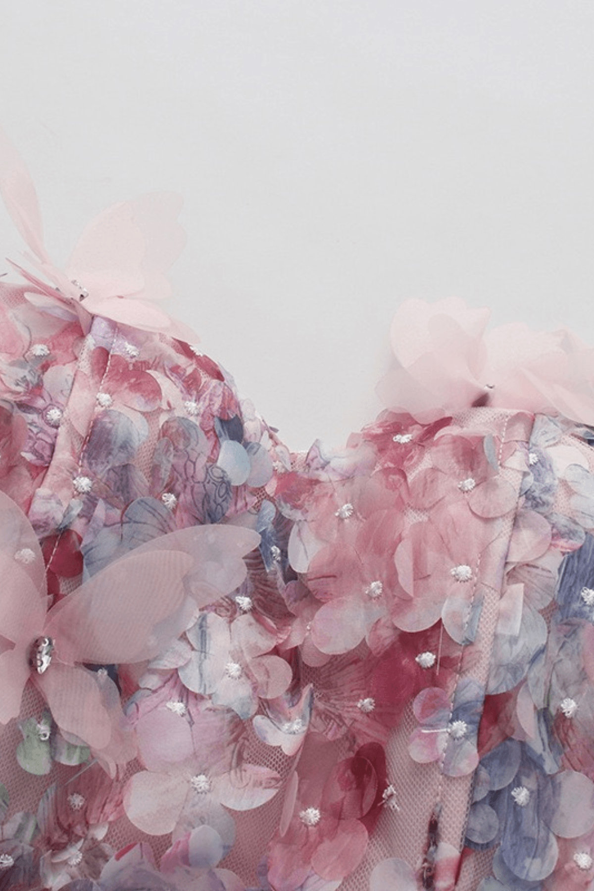 Ella Pink 3D Floral Strapless Mini Dress Avalabel