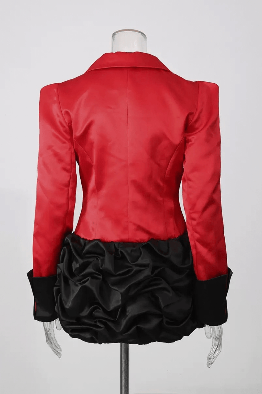 Juana Red Satin Lapel Mini Dress Avalabel