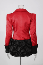 Juana Red Satin Lapel Mini Dress Avalabel