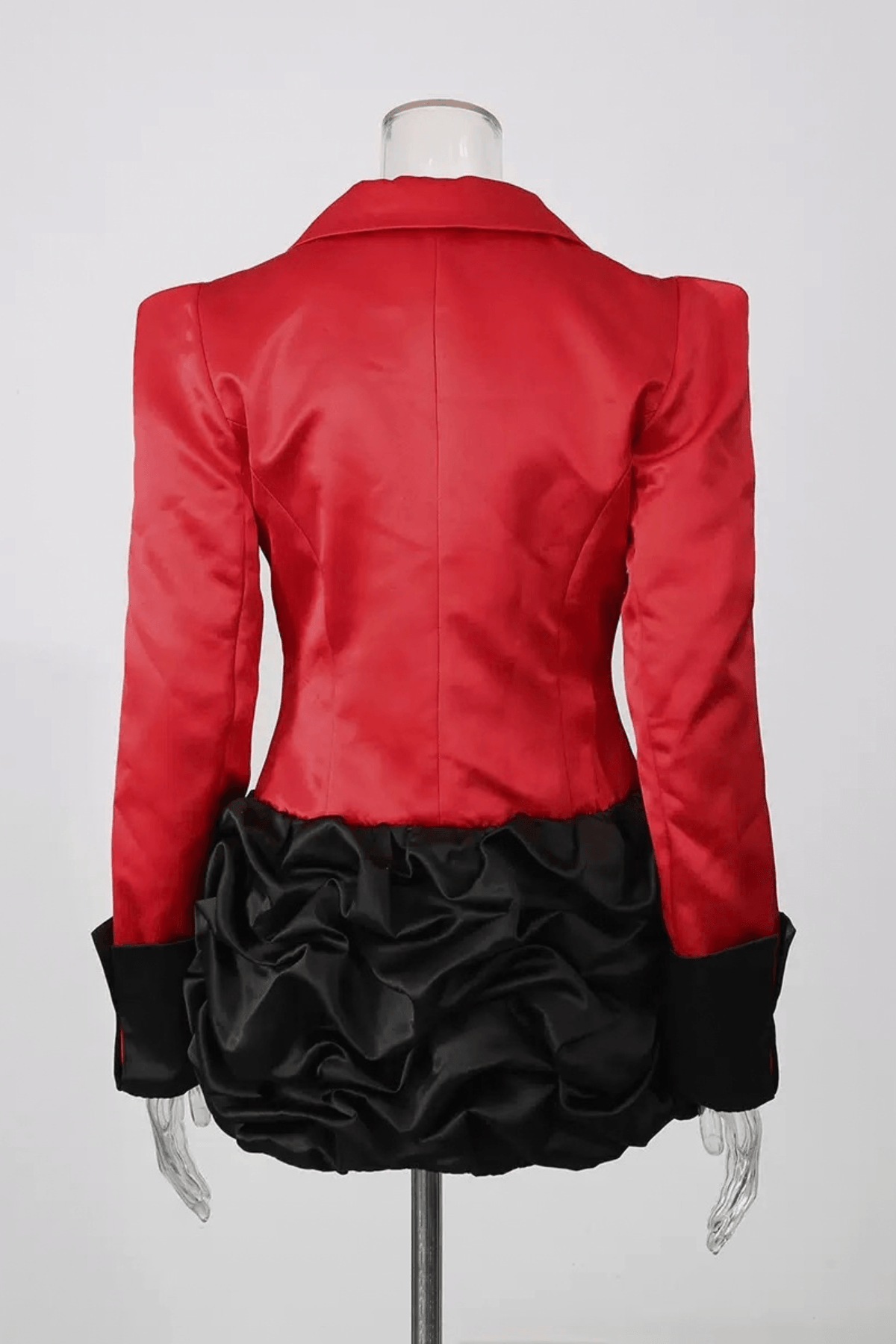 Juana Red Satin Lapel Mini Dress Avalabel