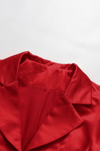Juana Red Satin Lapel Mini Dress Avalabel