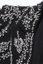 Daria Black Cutout Rhinestone Embellished Blazer Avalabel
