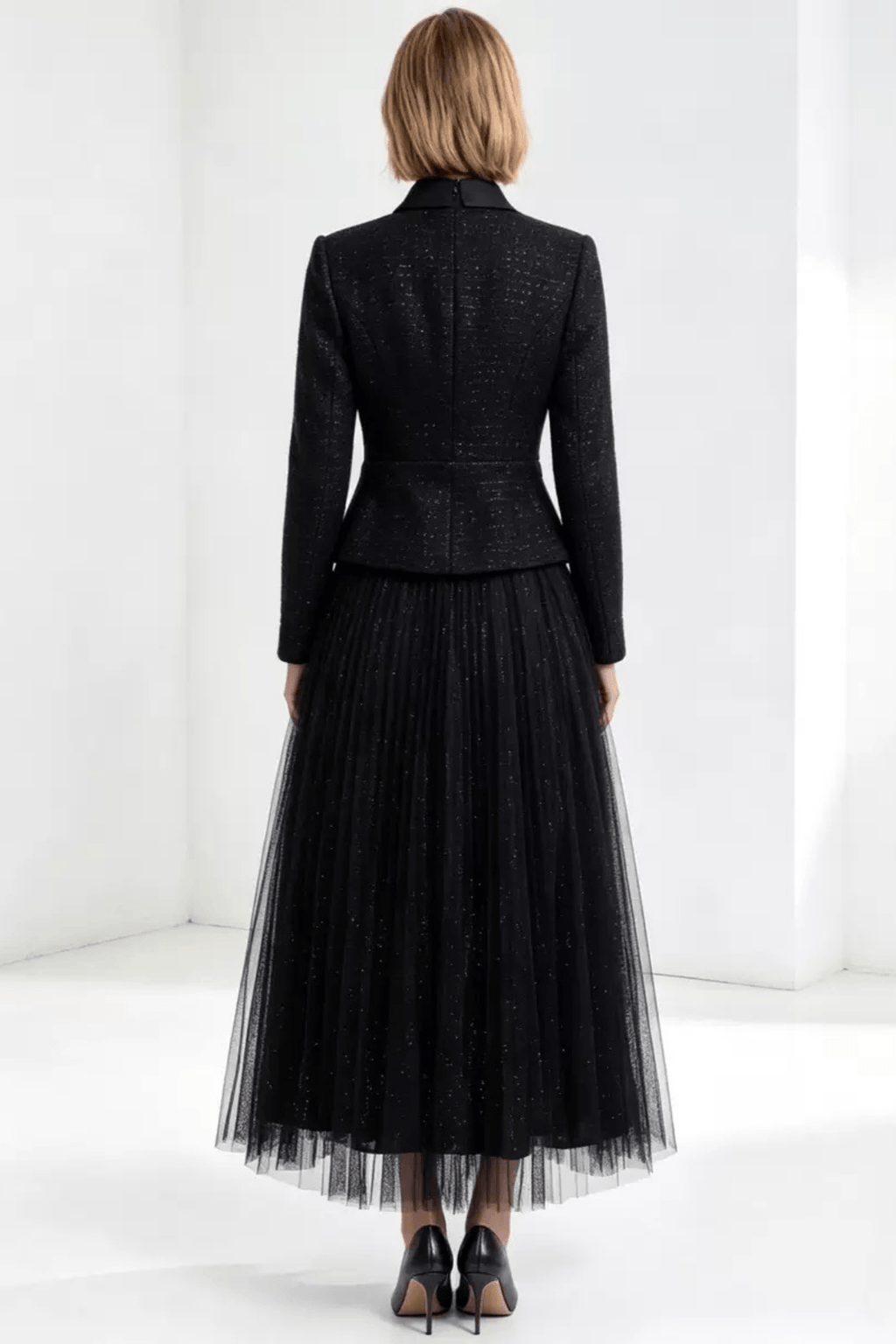 Lydia Jacket and Tulle Pleated Skirt Two Piece Set Avalabel