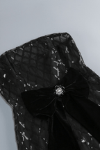 Ashlyn Black Strapless Grid Sequin Dress Avalabel