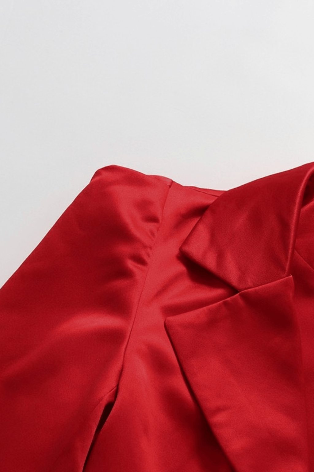 Juana Red Satin Lapel Mini Dress Avalabel