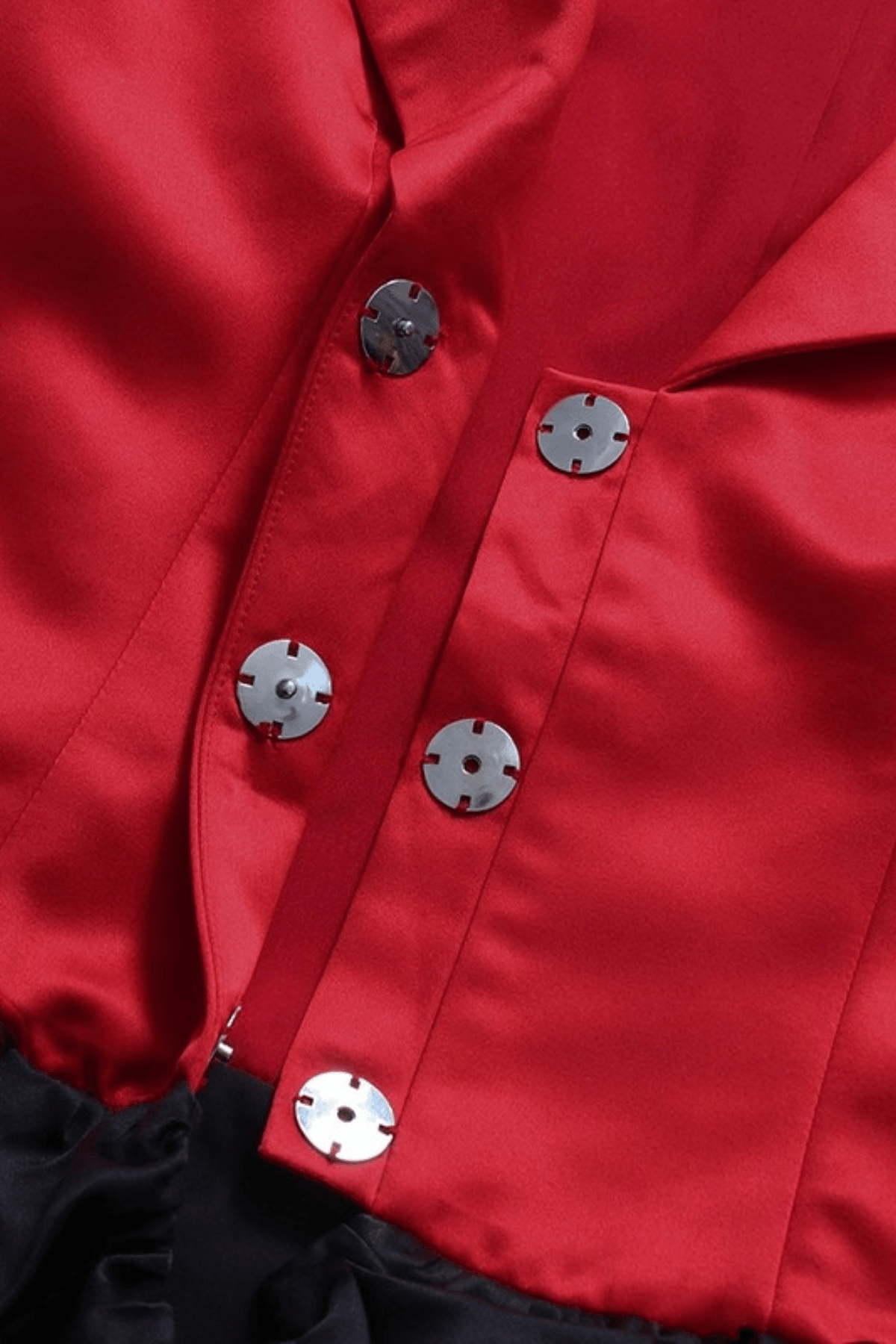 Juana Red Satin Lapel Mini Dress Avalabel