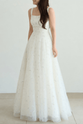 Brynn White Embroidered Tulle Maxi Dress Avalabel
