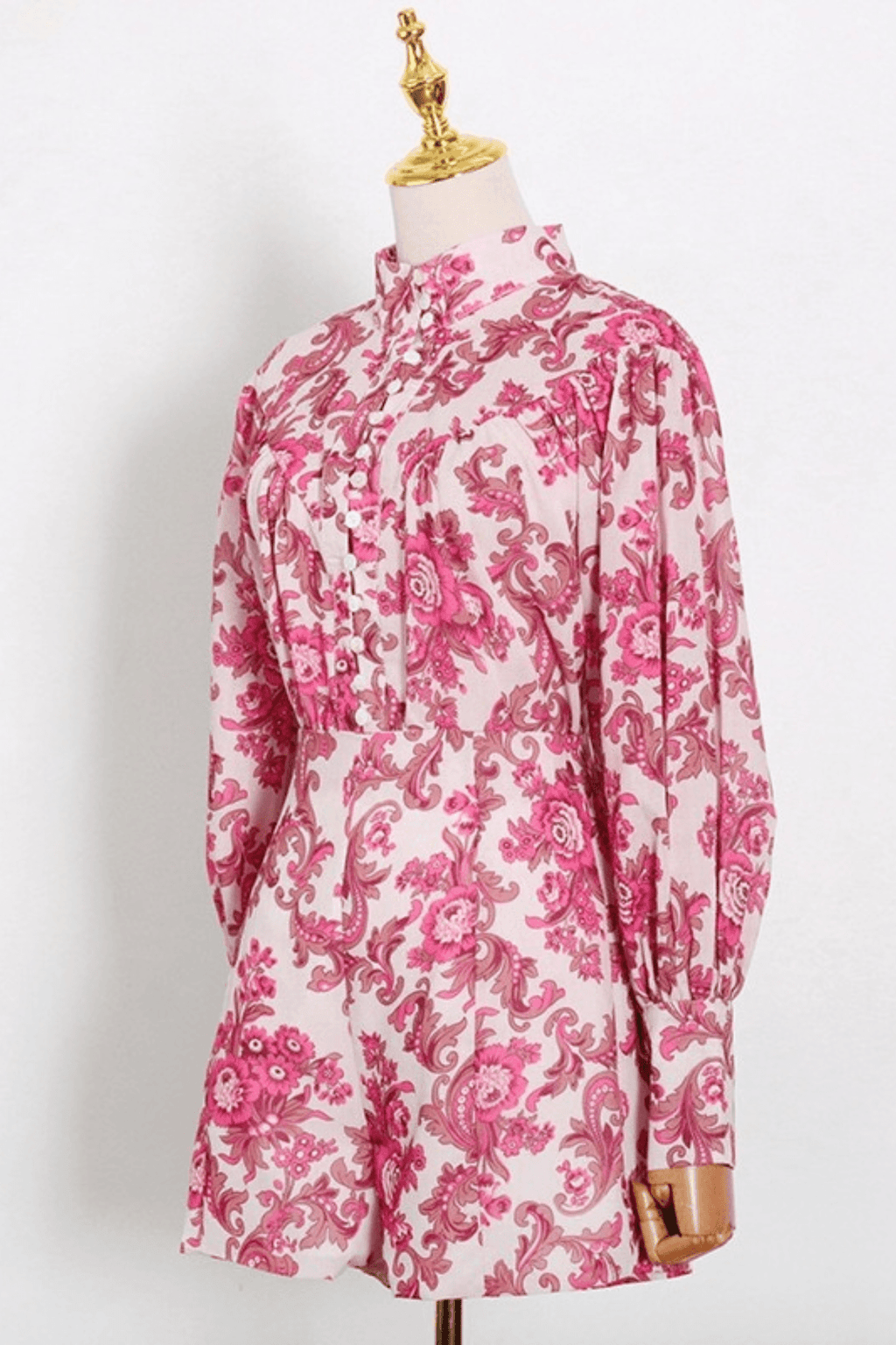 Karen Pink Floral Puff Sleeve Pants Set Avalabel