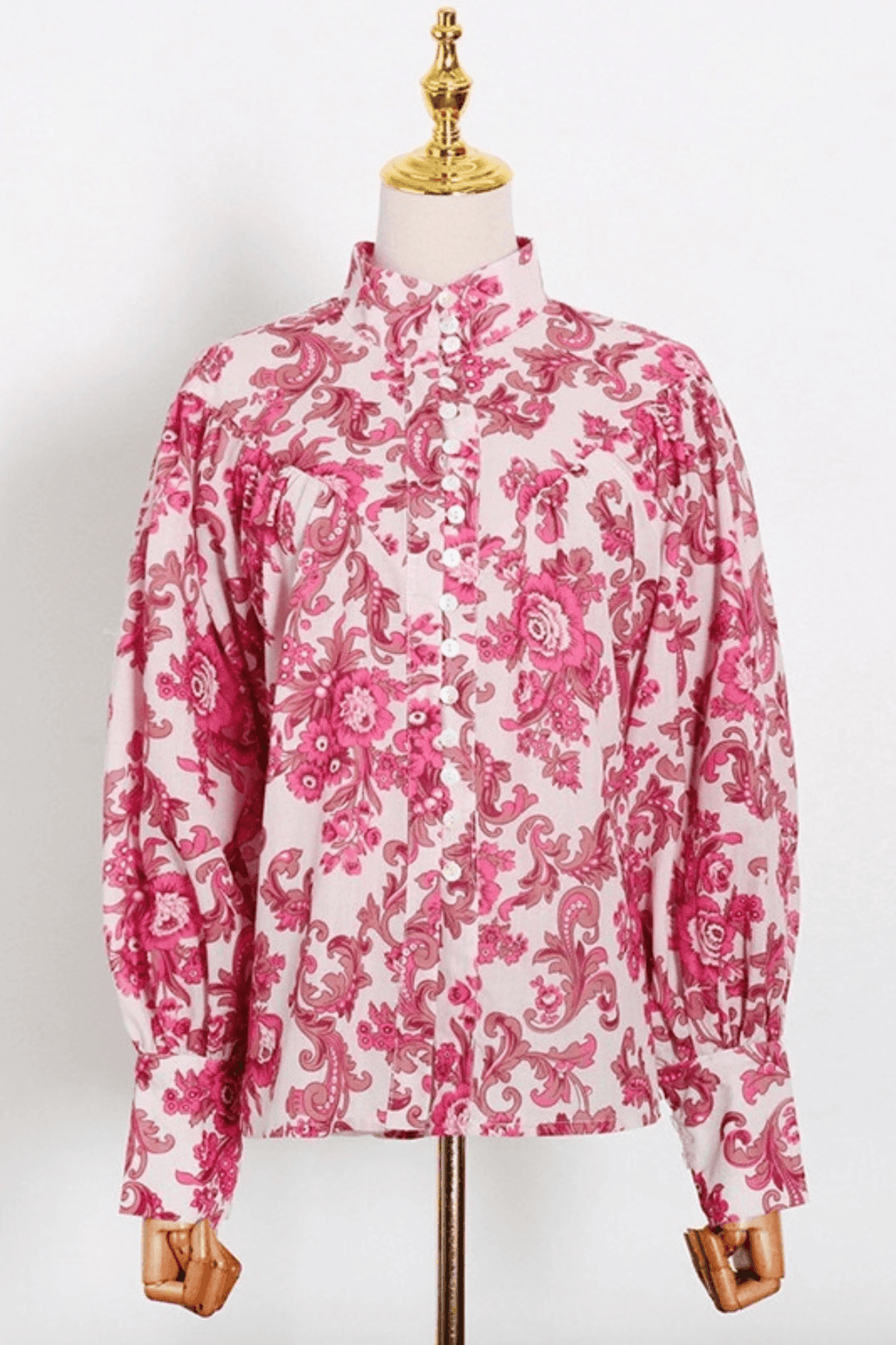 Karen Pink Floral Puff Sleeve Pants Set Avalabel