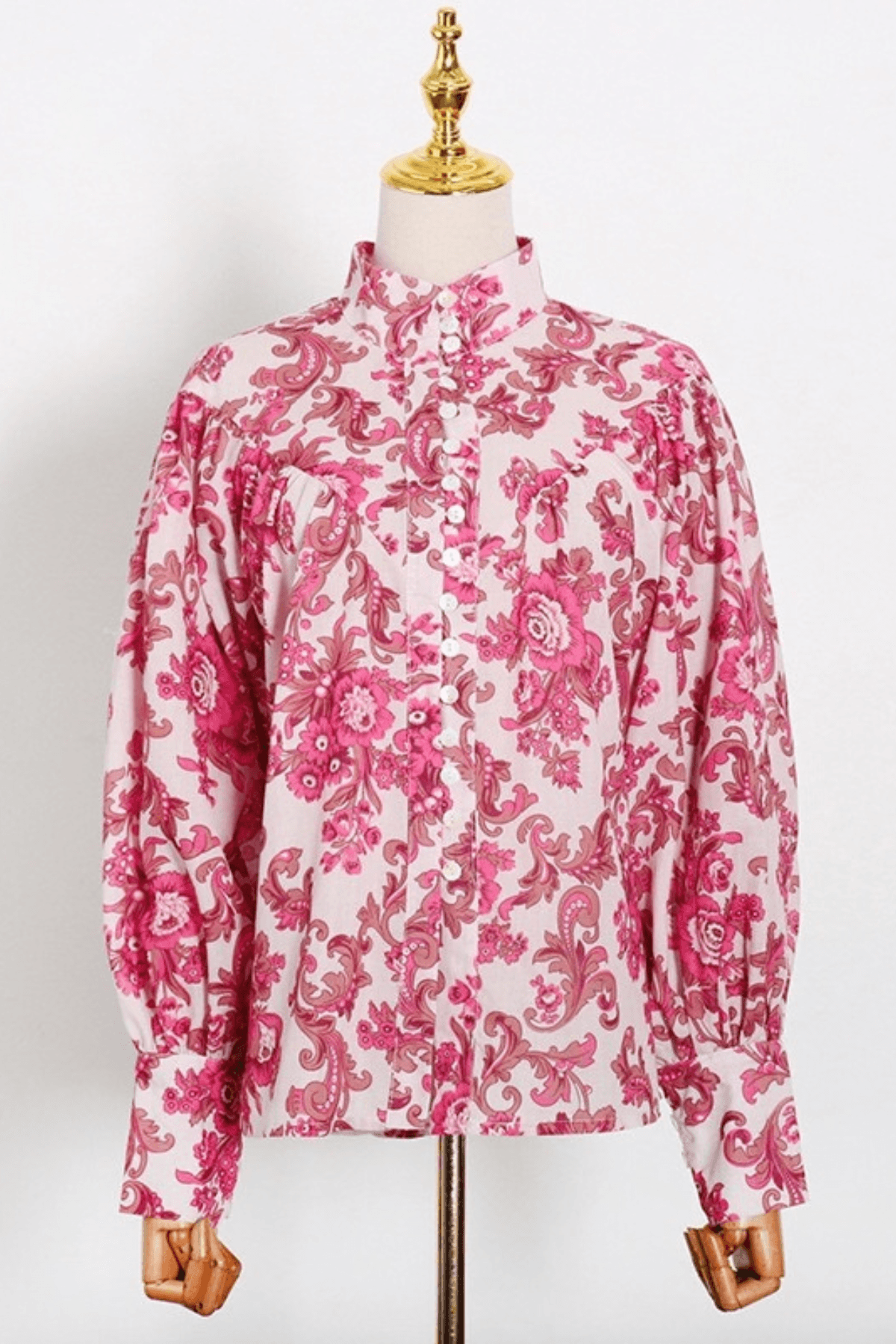 Karen Pink Floral Puff Sleeve Pants Set Avalabel