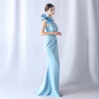 Crafted Flower With Beading Formal Dress Avalabel