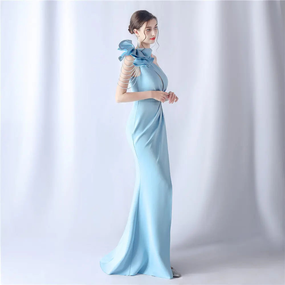 Crafted Flower With Beading Formal Dress Avalabel