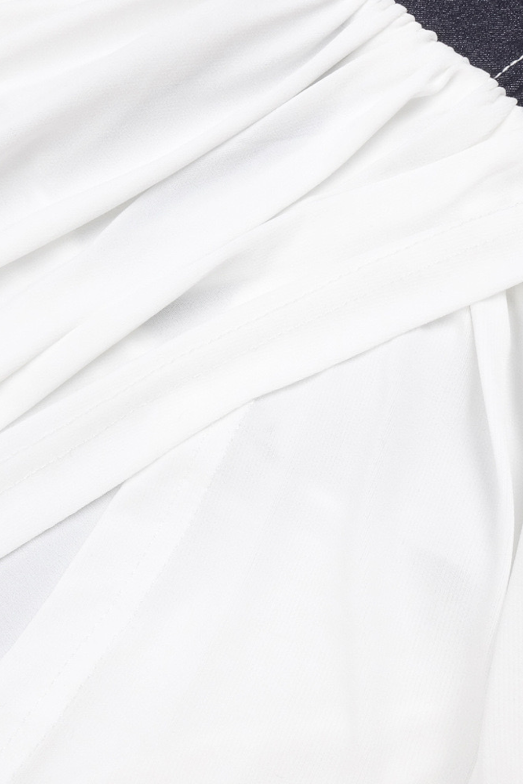 Halter Deep V Denim Corset White Pleated Chiffon Mermaid Dress Avalabel