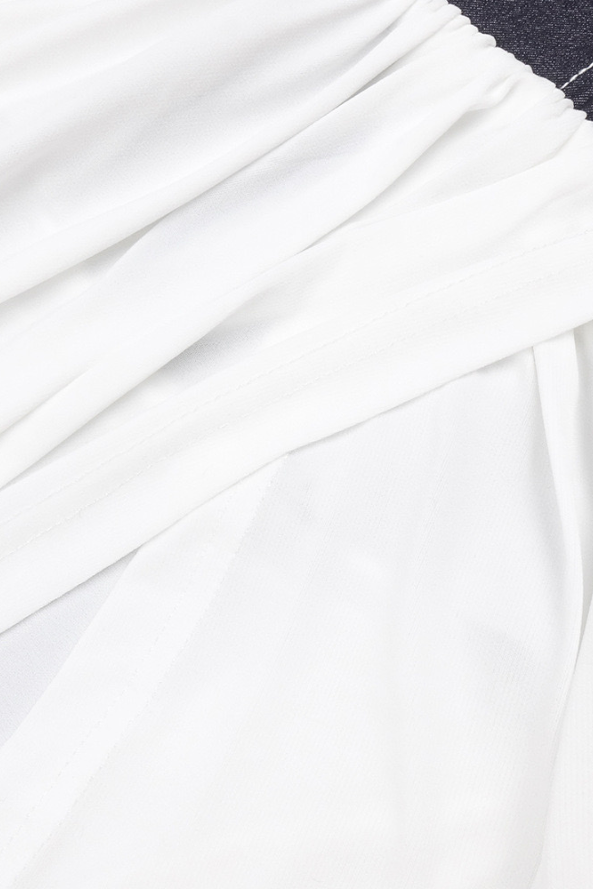 Halter Deep V Denim Corset White Pleated Chiffon Mermaid Dress Avalabel