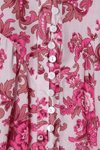 Karen Pink Floral Puff Sleeve Pants Set Avalabel
