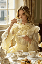 Bonnie Yellow Ruffled Organza Skirt Set Avalabel