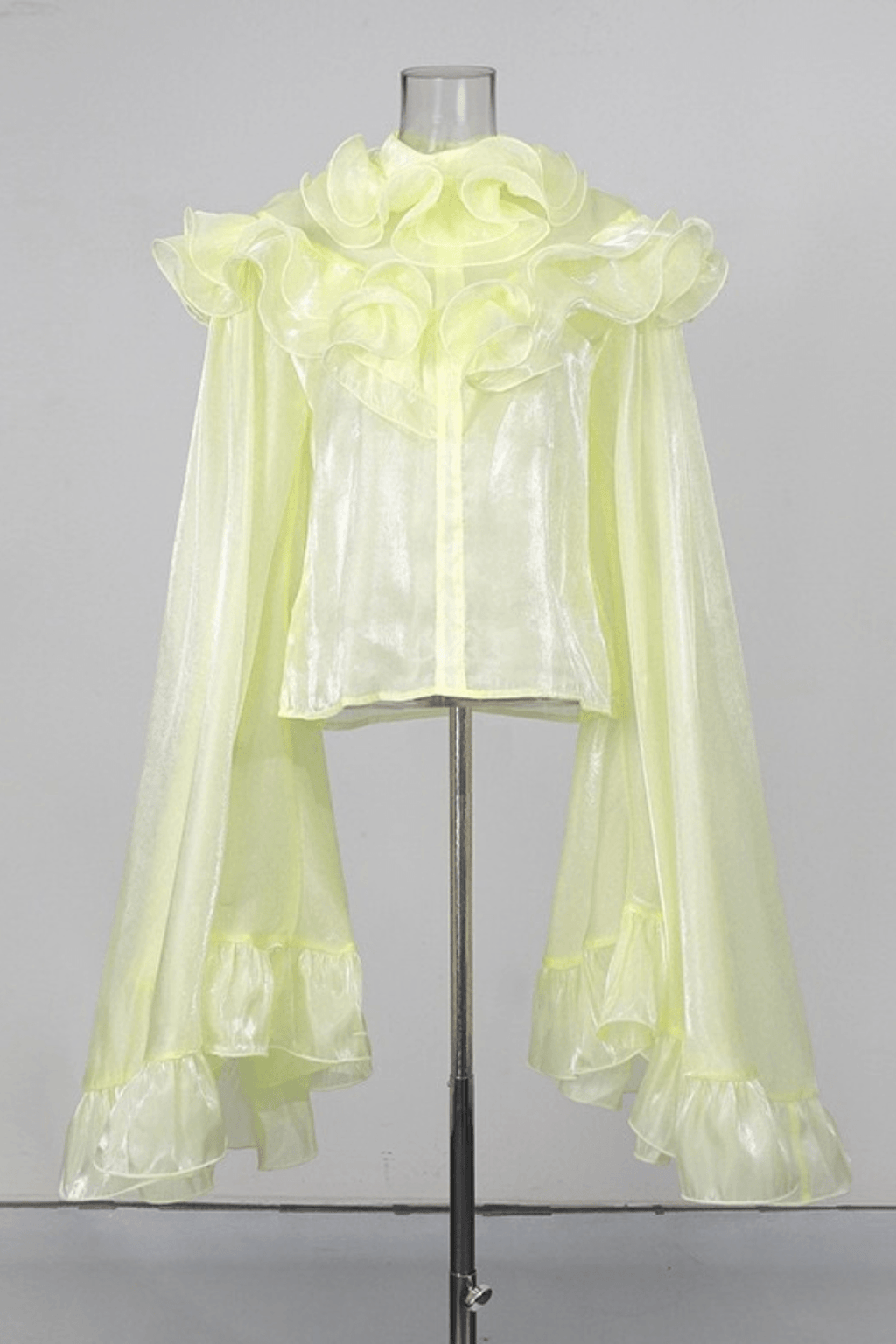 Bonnie Yellow Ruffled Organza Skirt Set Avalabel
